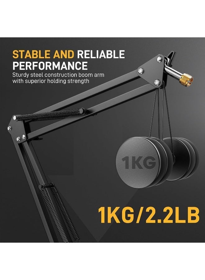 ماونو BA20 Microphone Suspension Boom Scissor Arm Stand Black - Image 3